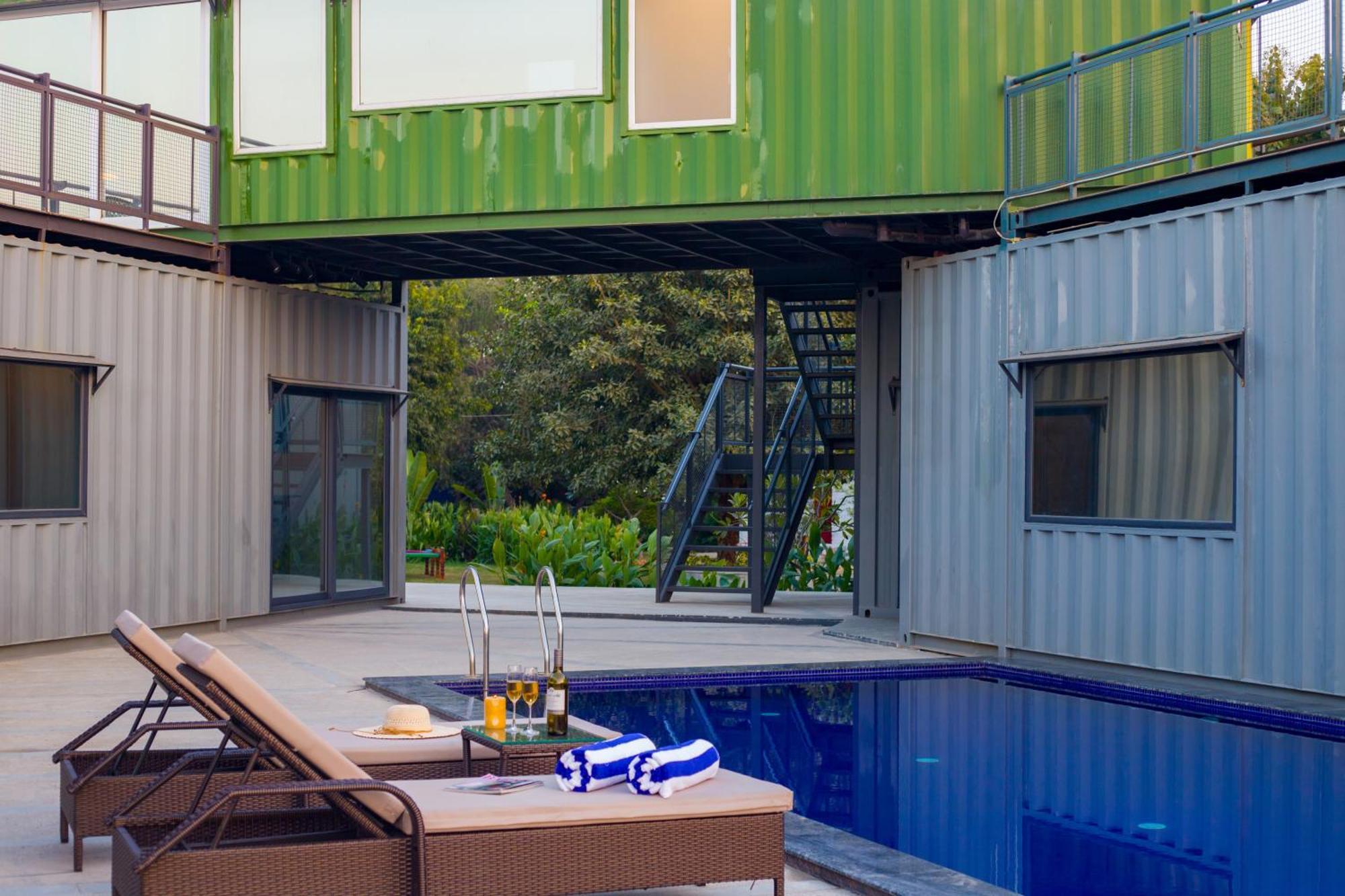 Elivaas Hidden Oasis 4Bhk With Pool, Mud House & Container House Villa Dhauj Ngoại thất bức ảnh