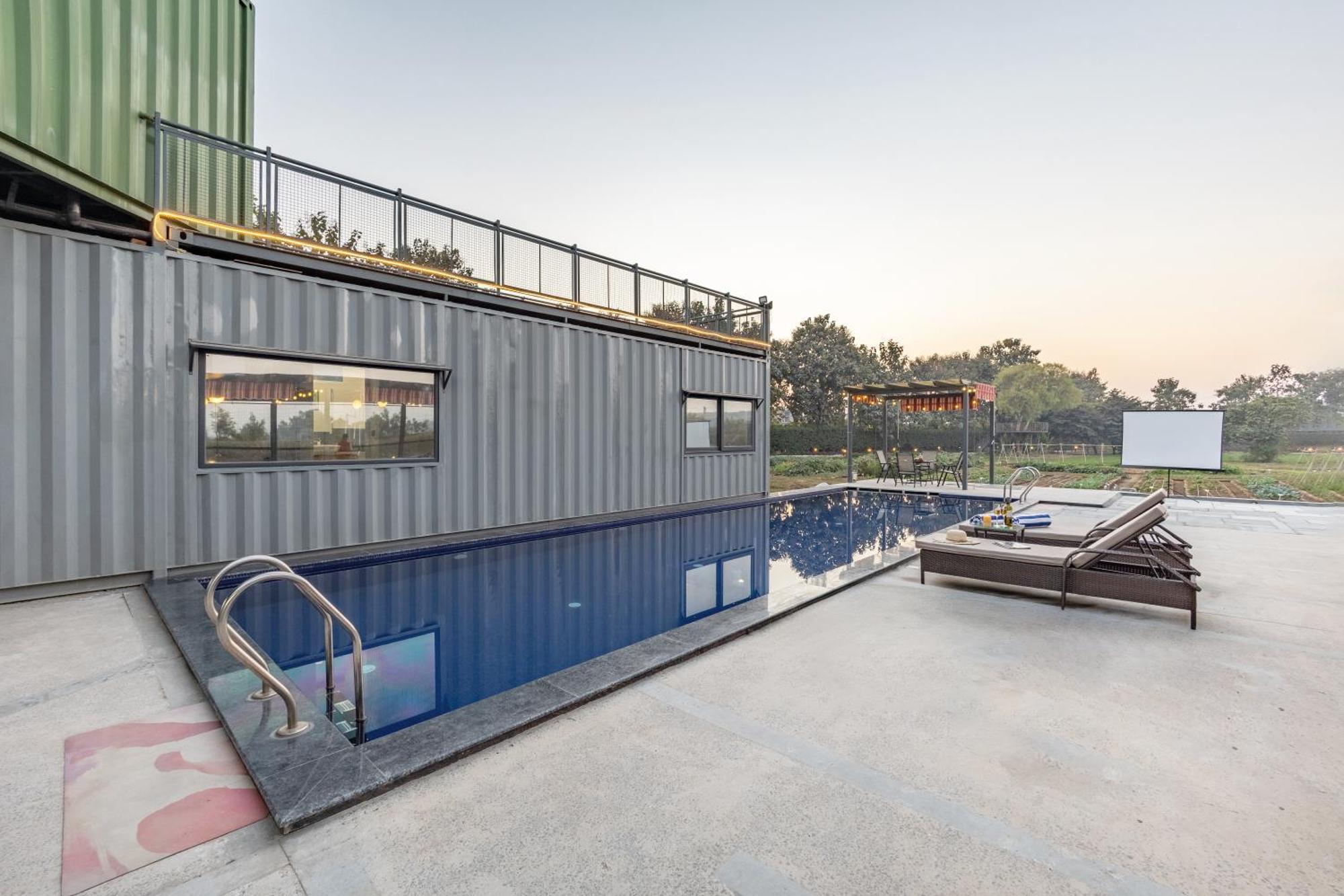 Elivaas Hidden Oasis 4Bhk With Pool, Mud House & Container House Villa Dhauj Ngoại thất bức ảnh